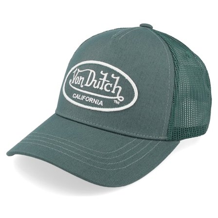 Von Dutch - Zelená trucker Kšiltovka - Oval Patch Green A-Frame Trucker @ Hatstore