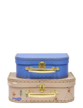 OYOY MINI Mini Suitcase Friends In The Forest Fox - Set Of 2 - Beige - ONE SIZE