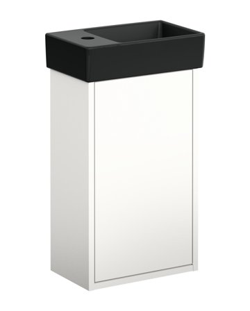 Gustavsberg Artic Small GB71ACVC34TM38R Servantskap hvit/mattsvart, 36 cm, høyre Hvit/mattsvart, Baderom