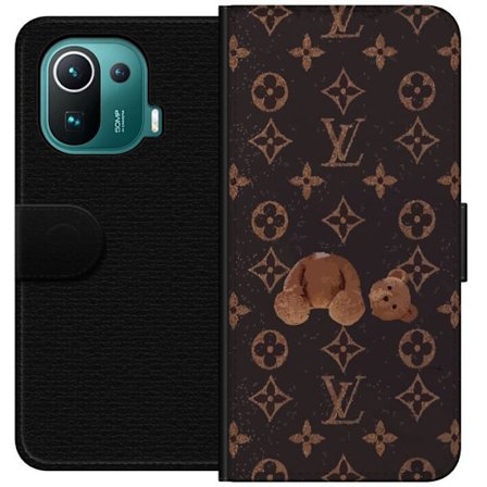 Kompatibel Tegnebogsetui til Xiaomi Xiaomi Mi 11 Pro Luksuriøst monogrammønster med knust bamse i mørk modeæstetik