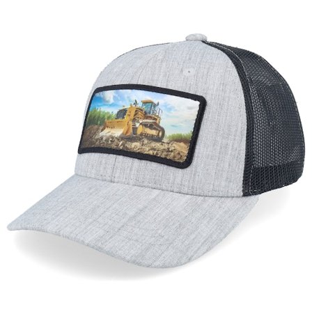 Kinder Kiddo Cap - Grau trucker Cap - Kinder Bulldozer Patch Heather Grey/Black Trucker @ Hatstore