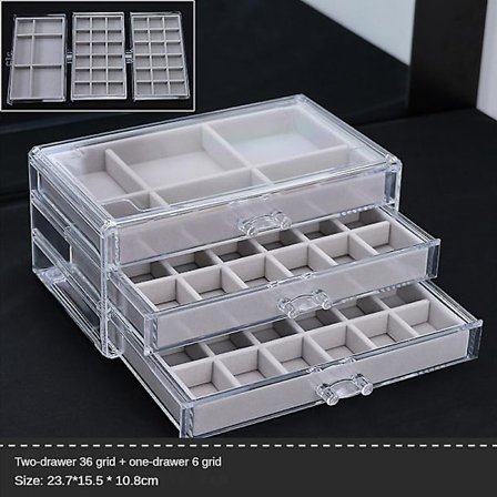 Akryl smyckeskrin Organizer Personlig örhängen Halsband Ring Förvaringslåda Stray Kids Smyckeskrin För Kvinnor Display Stativ