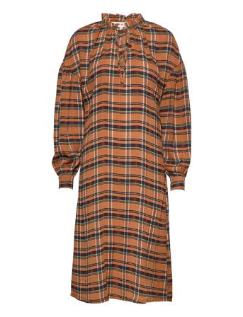 Kristina Ls Dress Brown A-View