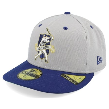 New Era - MLB Grey fitted Czapka Z Daszkiem - Los Angeles Dodgers 59FIFTY Player Grey/Royal Fitted @ Hatstore