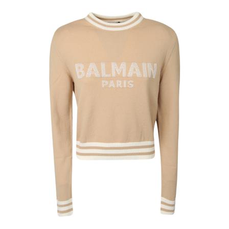Balmain Logo sweater cropped inbo, Dame