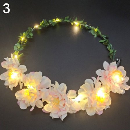 Glödande LED-krans Halloween Crown Flower 3 3