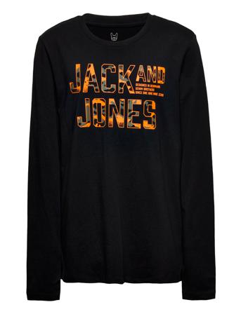 Jcopeacewalker Tee Ls Crew Neck Jnr Langærmet T-shirt Sort Jack & J S