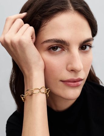 Pandora Organically Shaped Link14K Gold-Plated Bracelet - Gold - 22 CM