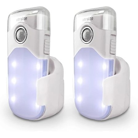 Genopladelig Natlampe Lommelygte - Funktion LED Natlampe, Lommelygte og Bevægelsessensor Strømafbrydelseslampe 2 stk.