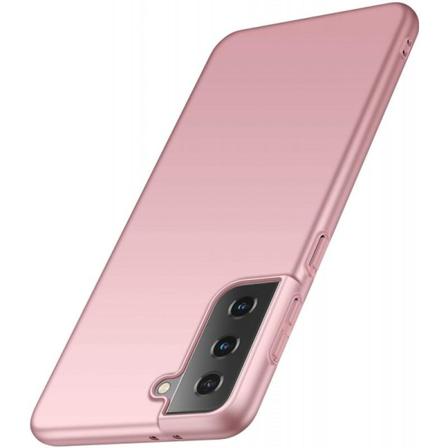 Samsung S21 Slimmad Gummibelagd Skal Basic V2 Rosenguld Rosa Guld