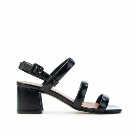 Carmens Sandal Tania Embos Listelli LeoneSchoenen , Zwart , Dames , Maat: 40 EU