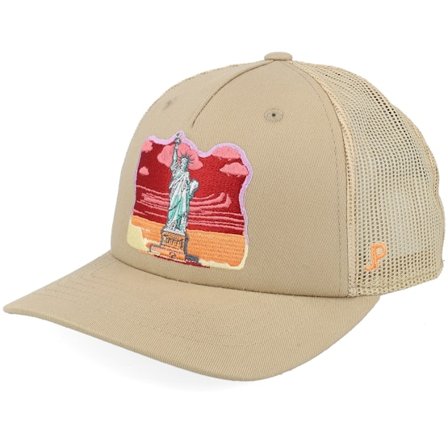 Jim Pilleus - Beige trucker Cap - Statue Of Liberty Sand A-Frame Trucker @ Hatstore