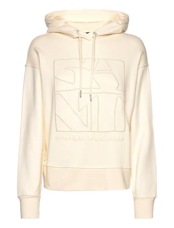 D2. Tonal Emb Quadrat Hoodie Hettegenser Genser Creme GANT*Betinget Tilbud