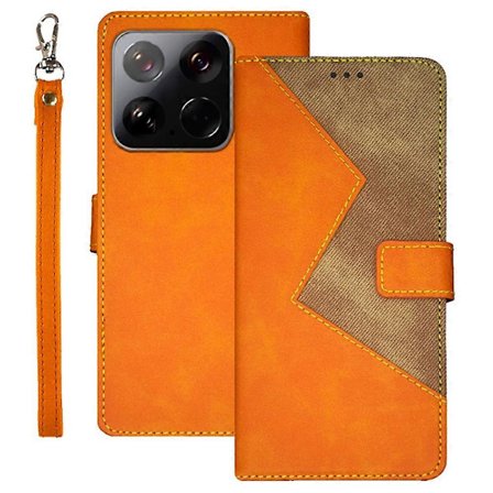 Sopii Xiaomi 15 -puhelimen suojakuoreen, jossa on korttipaikka, värillinen nahkainen puhelimen suojakuori - keltainen (keltainen)