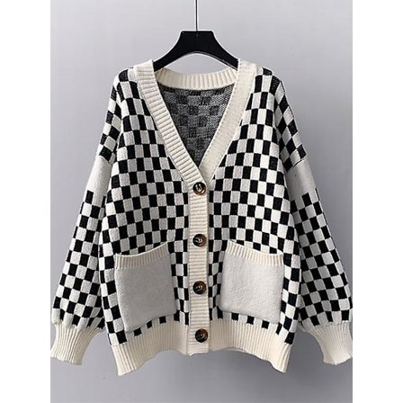 Vinter 2022 Vinterkläder Dam Flicka Höst Vinter Koftor Långärmad Stickade Tröjor V-ringad Basic Stickat Dam Jacka Toppar