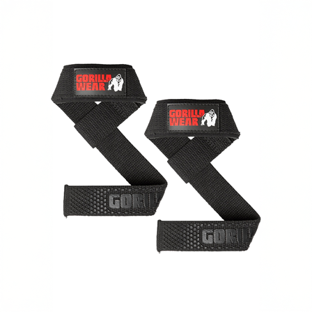 Lifting Straps & greb Gorilla Wear Padded Silicone Løftestropper Sort - Bodyman.dk