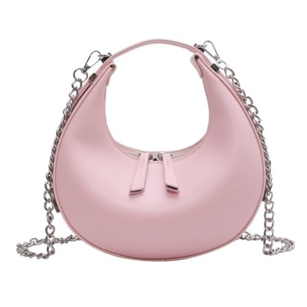 Håndveske i skinn Half Moon Vesker LYSROSA