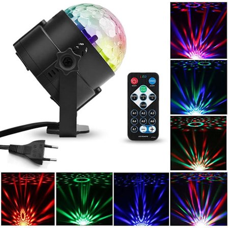 LED scene lys, festtilladelse, jule scene lys, discokugle lys, stemmestyret lys