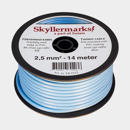 Tinned copper cable Skyllermarks RK, round, single-core, 2.5 mm², 14 meter, blue