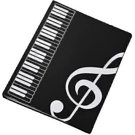 A4 Musikk Notemappe Kormappe Piano Notemappe Vanntett Notemappe Svart_God kvalitet