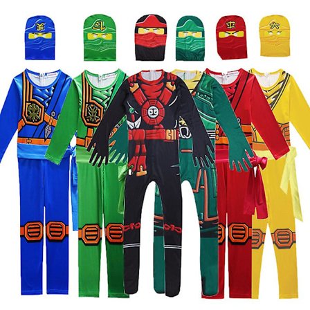 Hot Sell Ninja Cosplay Kostymer Pojke Jumpsuits Set Halloween Julfest Kläder Ninja Superhero Streetwear Kostymer