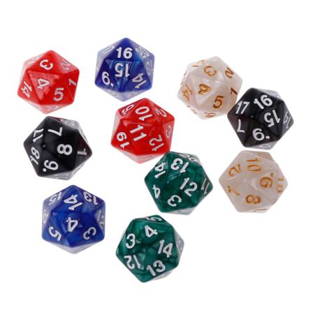 10 st/ set 20-sidiga tärningar D20 polyedriska tärningar för RPG poly bordsspel