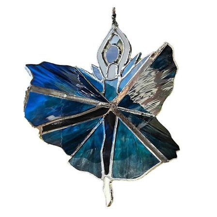 Dansende Dame Farget Glass Spinner Utenfor Hengedekor Hagedekorasjoner Dekorativ Vindspinner (FMY)