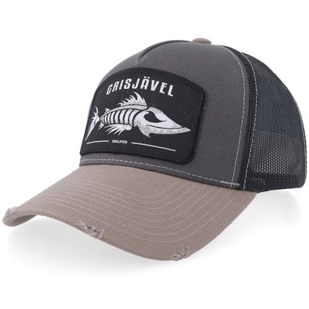 Skillfish - Grå trucker Keps - Grisjävel Stor Patch Distressed Charcoal/Black/Dark Grey A-Frame Trucker @ Hatstore