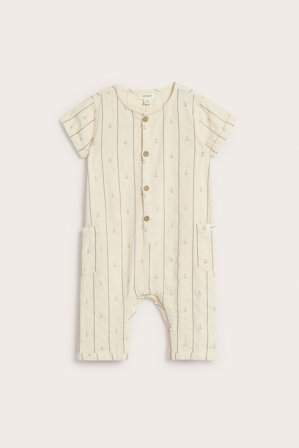 Newbie | Kortärmad jumpsuit med segelbåtar Vit 80 | Vit