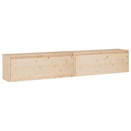 Vidaxl Väggskåp 2 St 100x30x35 Cm Massiv Furu Brun