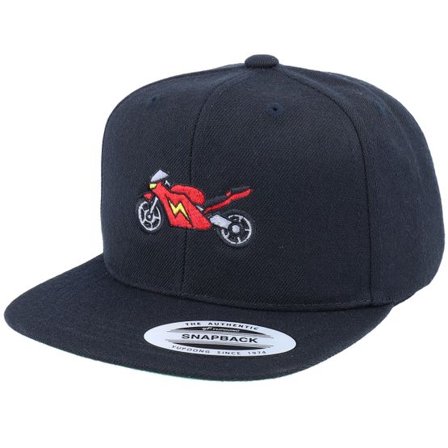 Kiddo Cap - Grå snapback Keps - Kids Bolt Mc Bike Black Snapback @ Hatstore