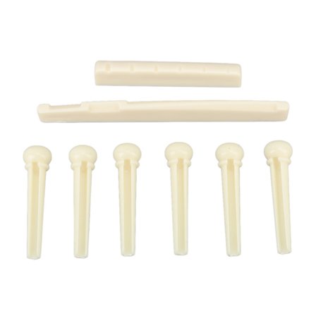 Akustisk gitarr Bridge Set Mutter Sadelsträngstift Plastinstrument Tillbehör för att spela