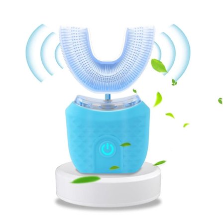 360° U-formet Elektrisk Tandbørste - 3 Rengøringstilstande, IPX7 Vandtæt, Automatisk Ultralyds Tandrenser