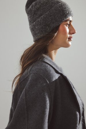 NA-KD Stickad mössa i ullblandning - Hattar och kepsar - Grå - One Size