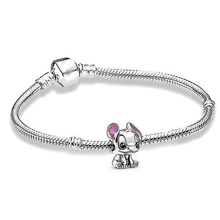 Pandora Silver Sterling Disney Lilo Stitch Charm Armbånd Charm Argent