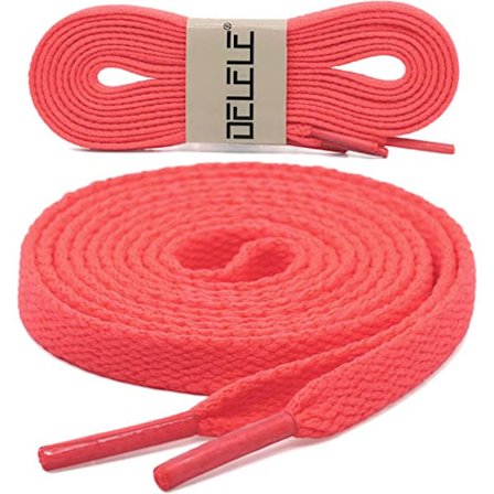 2 par med flate skolisser, egnet for skateboard- og sportssko, 78,74" tommer (oransjerød)