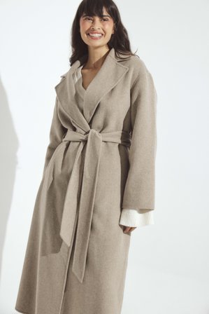 NA-KD Double faced wool blend coat - Premiumkvalitet - Beige - EU 40