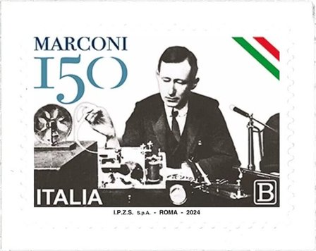 Italien - Guglielmo Marconi 150 år - Postfrisk frimærke