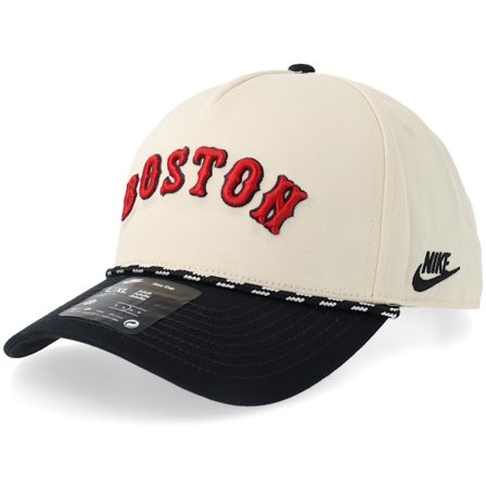Nike MLB - MLB - Beige - adjustable - Cap - "Boston Red Sox Rise Natural/Black A-frame Adjustable " - Hatstore