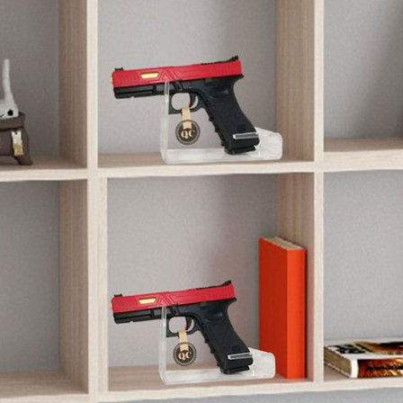 Pistol Display Stand | 2-pak Akryl Display Stand til Pistol | Klar Legetøjspistol Display Rack Holder til Børn, Universal Stand Hanger Til Ha