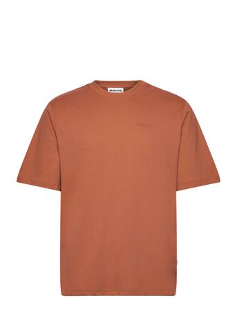 Mid Sleeve T-Shirt Gots Tops T-Kortærmet Skjorte Brown Resteröds