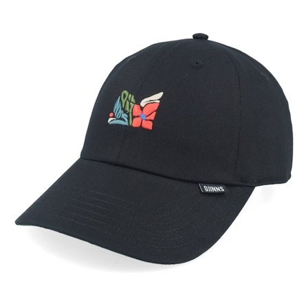 Djinns - M-flowers Black Dad Cap Unconstructed Black Cap - @ Hatstore