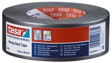 Tesa 4662 Byggteip vev, sølv 50 m x 48 mm, Maskintilbehør & forbruk