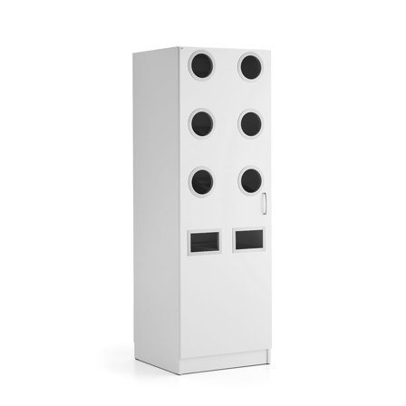 Kildesorteringsskap, H1950 B650 D610 mm, hvit laminat