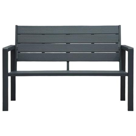 Vidaxl Trädgårdsbänk 120 Cm Hdpe Grå Träutseende Grå
