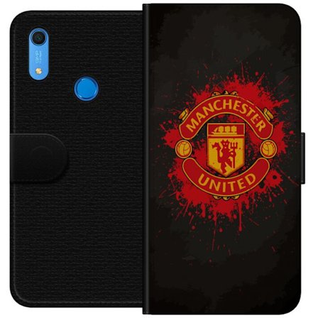 Kompatibelt Lommeboketui til Huawei Huawei Y6s (2019) Manchester United logo i rød og gul farge med røff sportslig bakgrunn