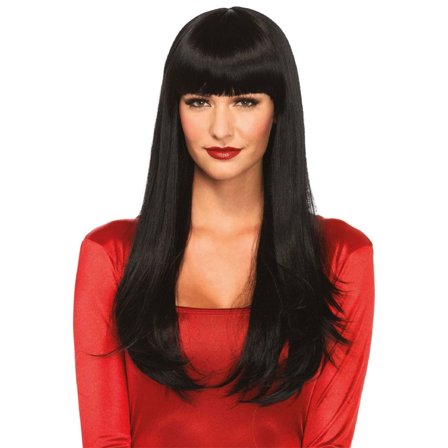 Svart Peruk Lugg - Partyninja.se
