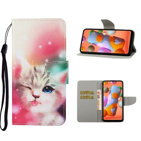 Wonderland Samsung Galaxy A21s flip kuoret - Söpö Kissa