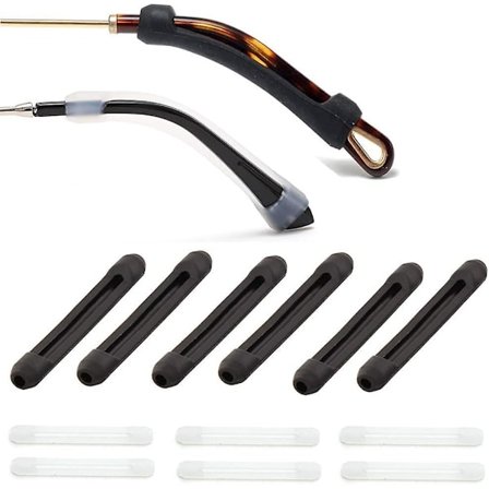 6 Par Silikone Øre Puder til Briller Anti-slip Briller Ørekrog Stangspidser Brillepuder Elastisk Komfort Øregreb Til Solbriller Læsebriller, bl