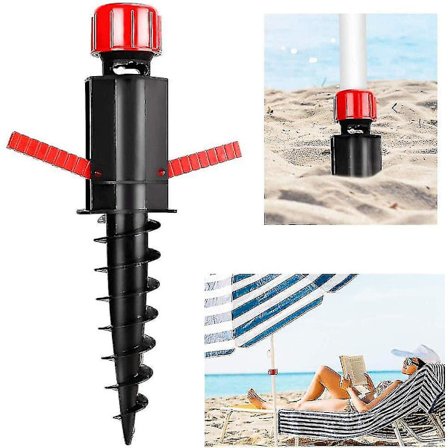 Strandparasoll Sandanker, Jordparasollføtter, Baseanker Plastparasollholder, For Sandplen Terrasse